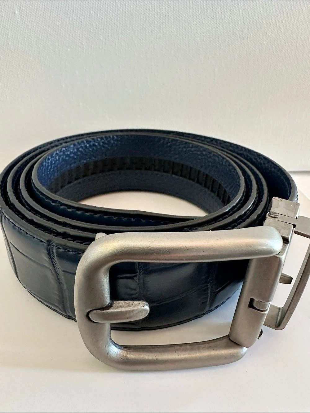 Fabio valentine mens genuine leather Belt with Silver-Tone Buckle 44/46